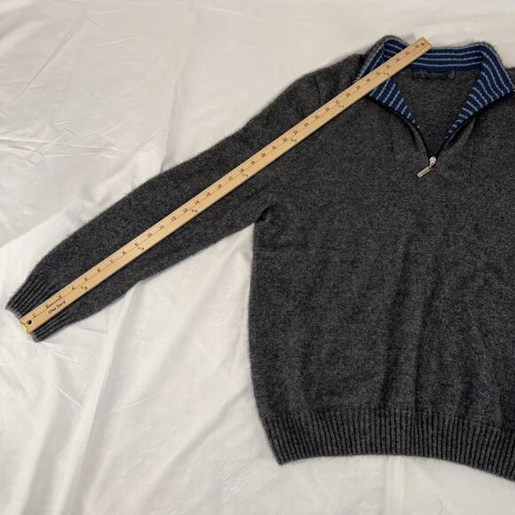 Merinomink NZ 3/4 Zip Neck Wool Sweater in Charcoal Gray Size: XL - Picture 7 of 7